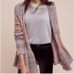 Anthropologie Knitted & Knotted‎ Mohair Blend Bohemian Peplum cardigan Size L